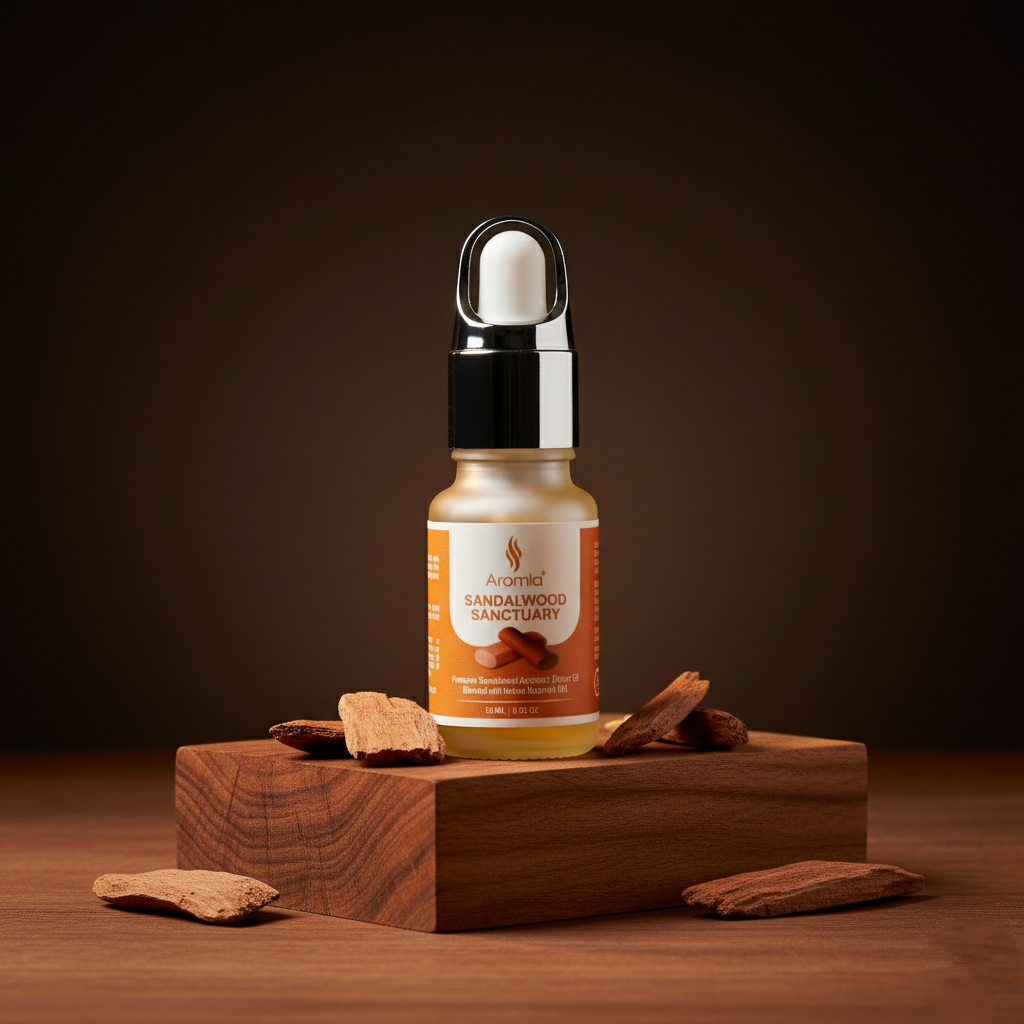 Sandalwood Sanctuary | Natural Essential Oil Blended Premium Aromatic Diffuser Fragrance Oil | 15 ML