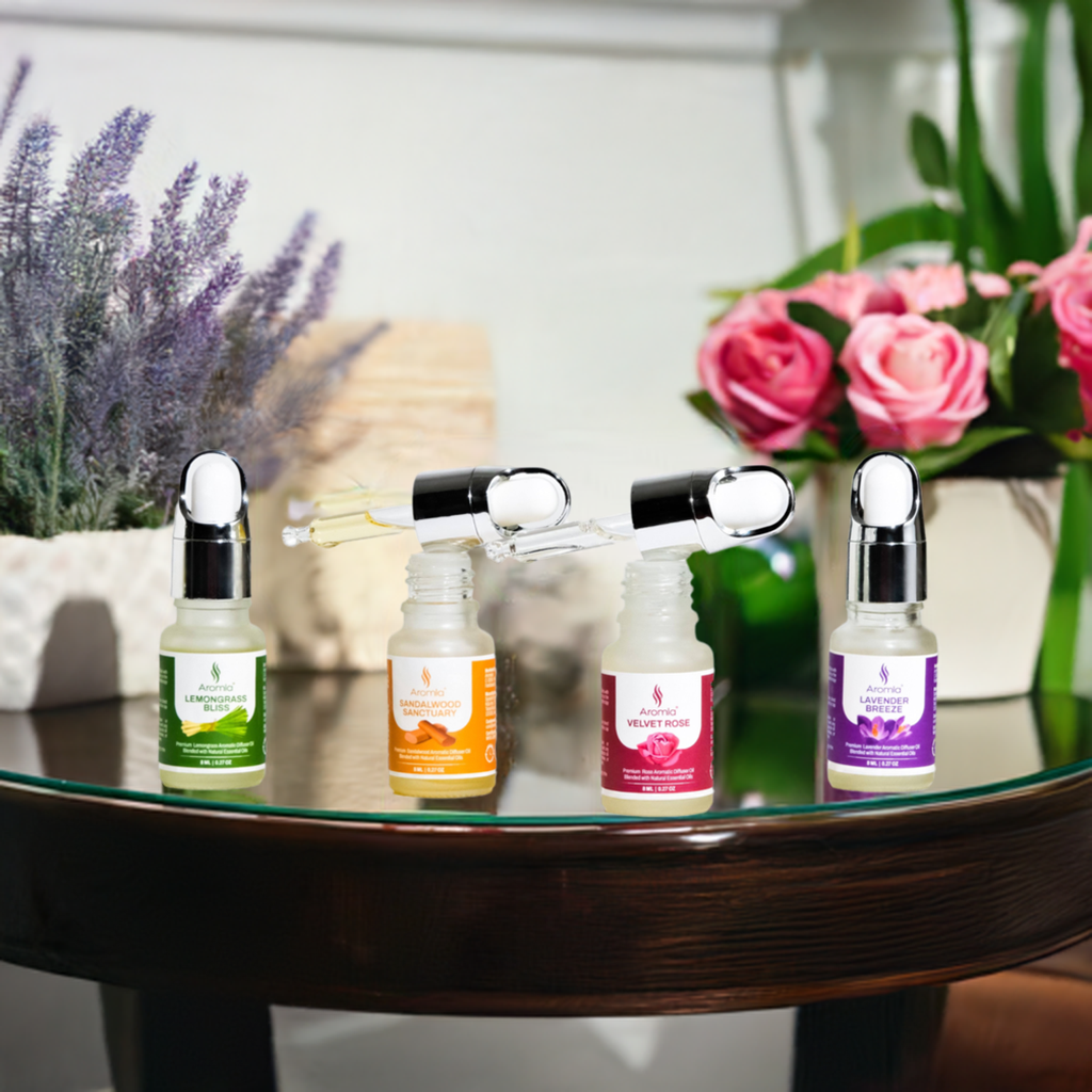 Nature's Bliss Combo pack of 4 | Blended with Imported Natural Essential Oils | Premium Aromatic Diffuser Fragrance Oil
